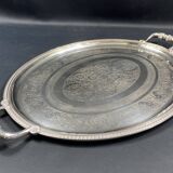 Très grand plateau de service en métal argenté christofle modèle malmaison