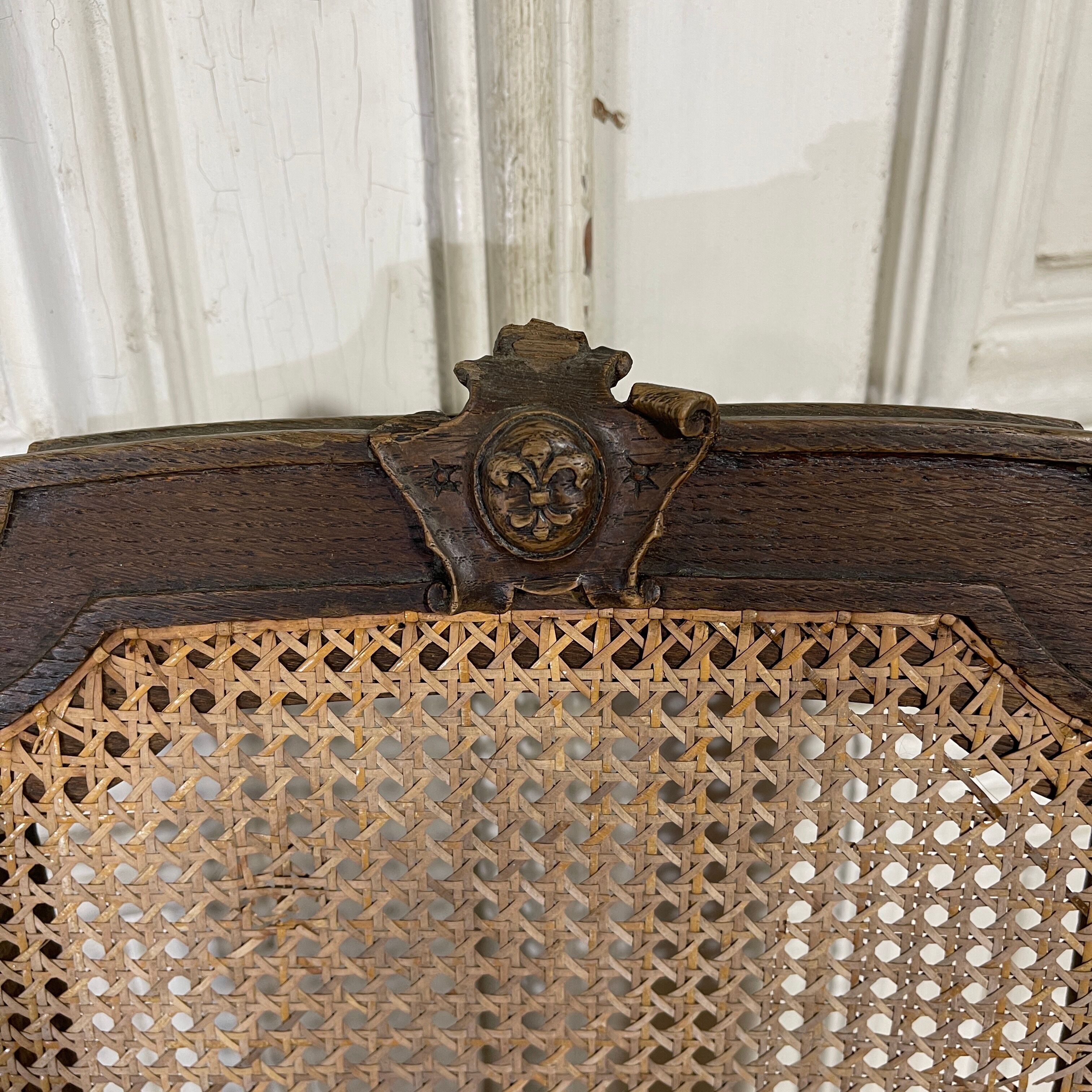 Paire de chaises cannée pieds pattes de lion