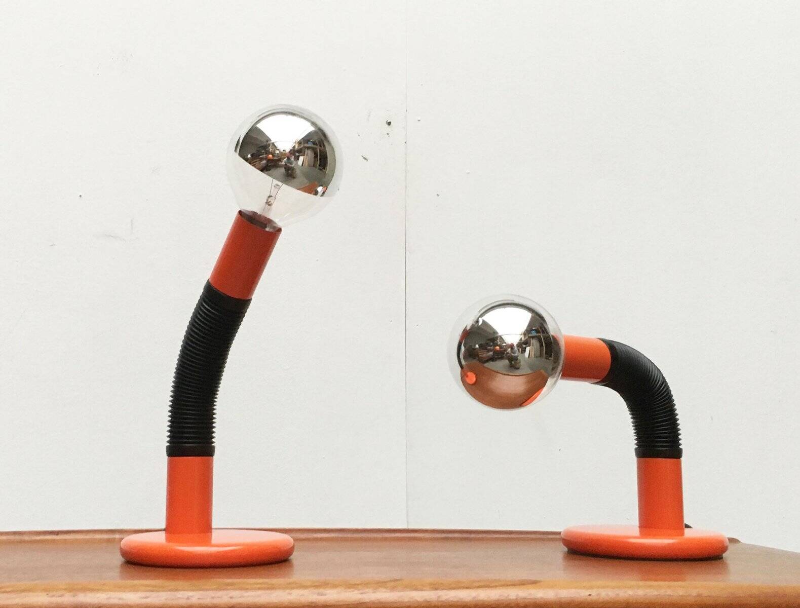 Vintage Italian table lamps Space Age by Bellini for Targetti, 1970s.