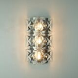 Kinkeldey mid century SCONCE crystal glass and chrome 6 glass prisms 1960s
