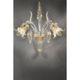 Italian Luxury Wall Sconce in Clear Murano Glass With Gold Floral Motifs