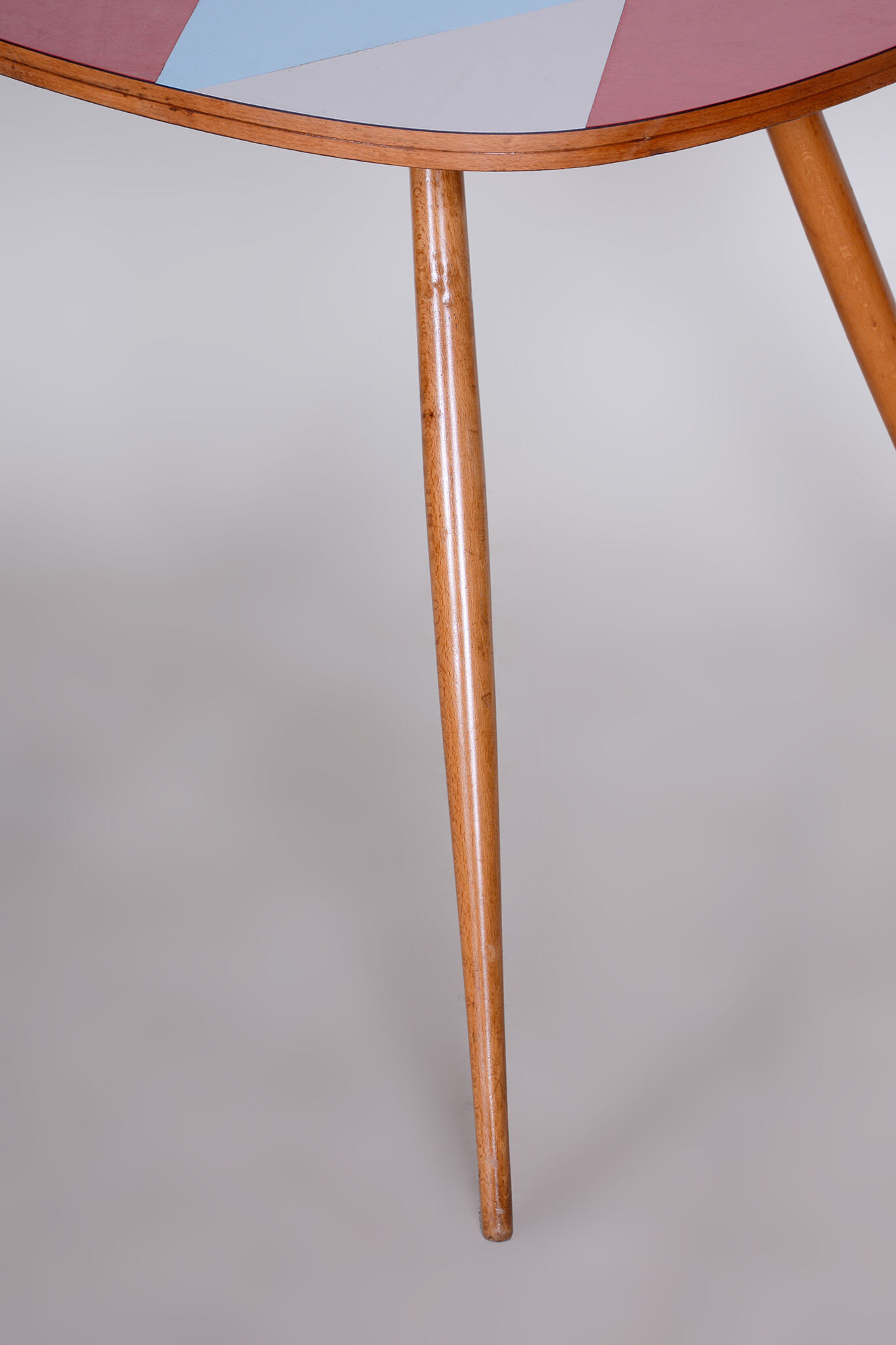 Small Restored MidCentury Table, Beech and Umakart, Czechia, 1950s