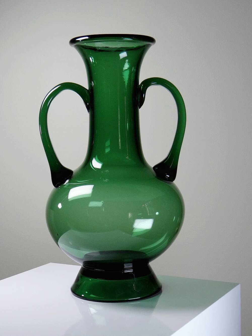 Vintage mouth-blown Etruscan style Empoli amphora vase