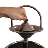 Modernist metal and leather standing ashtray