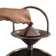 Modernist metal and leather standing ashtray
