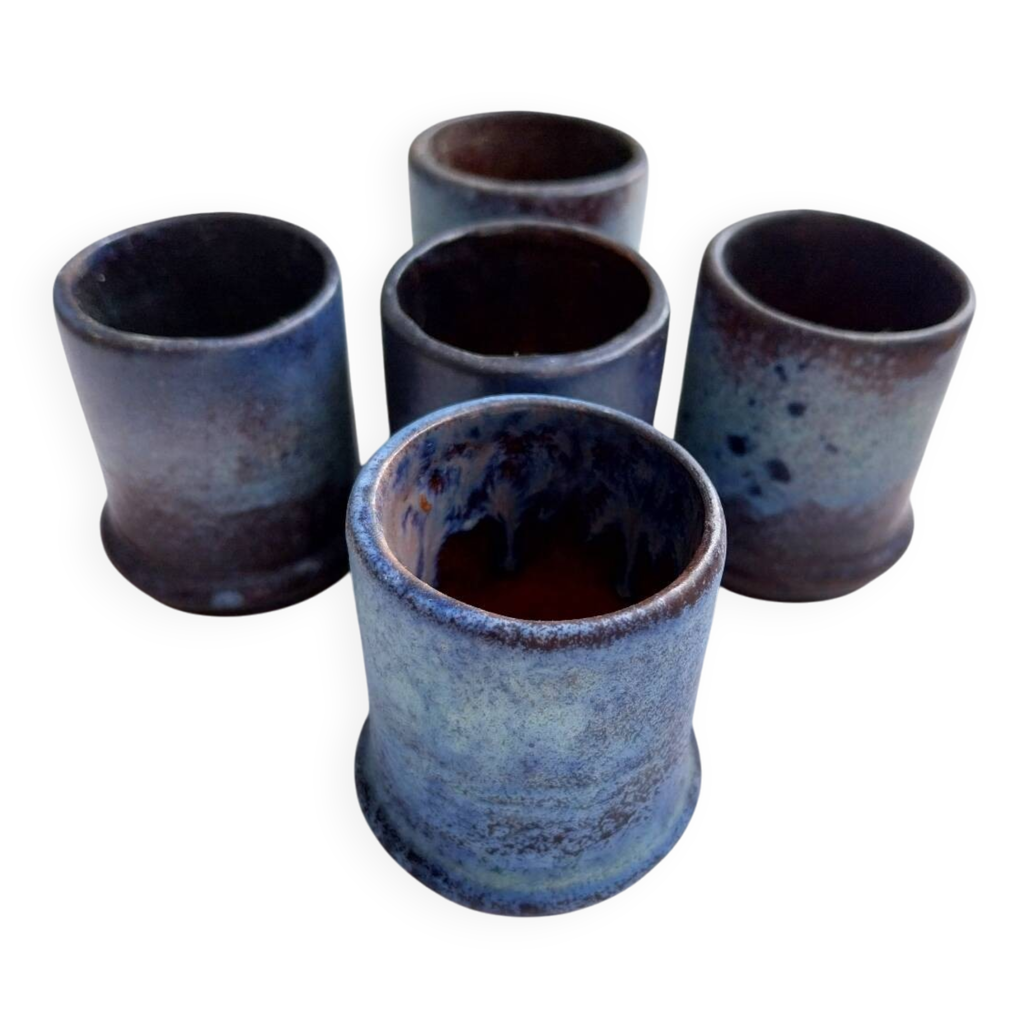 5 ceramic candle holders