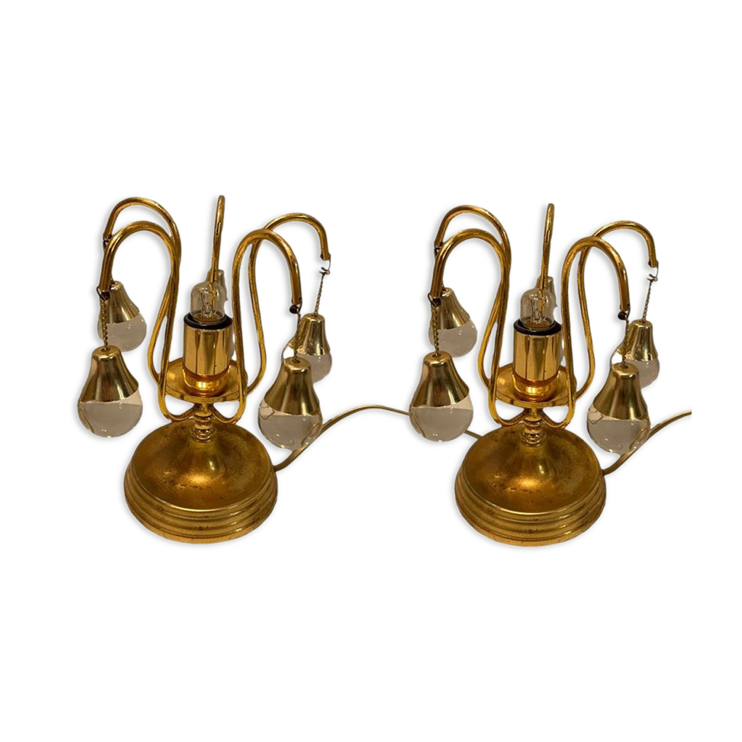 Brass crystal table lamps