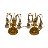 Brass crystal table lamps