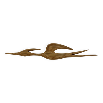 Vintage Teak Wood Wall Bird, 1960s