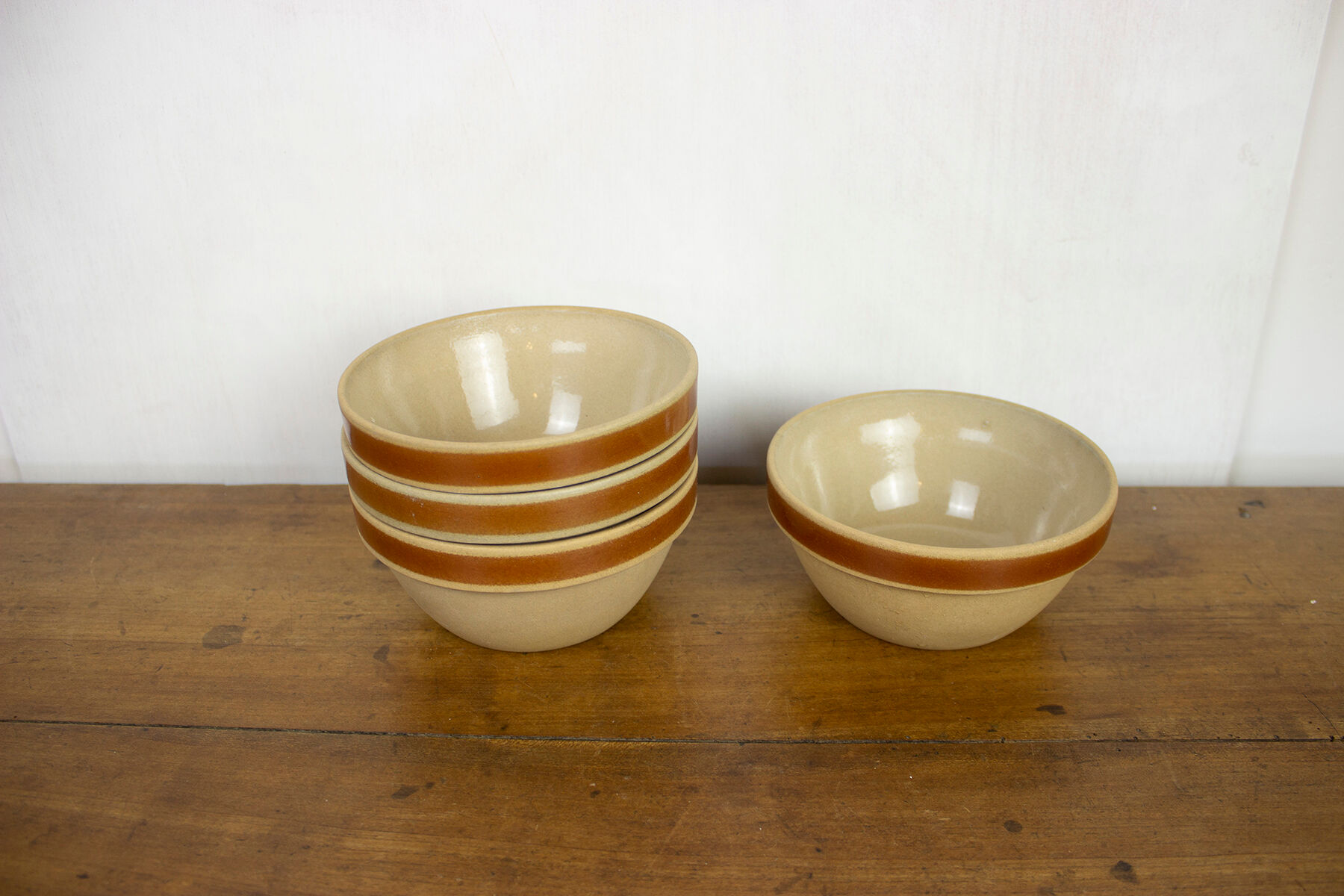 Set of 4 bowls in Gien sandstone - France