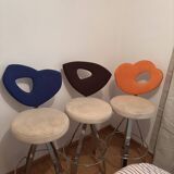 Set of 3 stools – Giorgio Saporiti for Il Loft – Italy, 1970s/80s