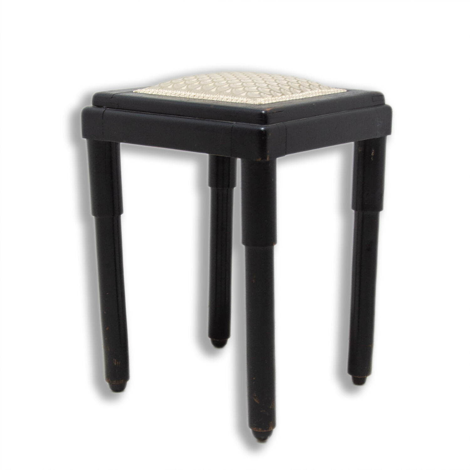 Tabouret rembourré historicisme repose-pieds années 1910, Autriche Hongrie