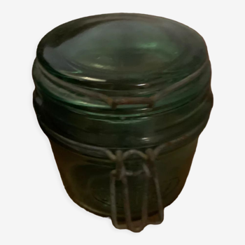 Pot verre ancien couleur verte