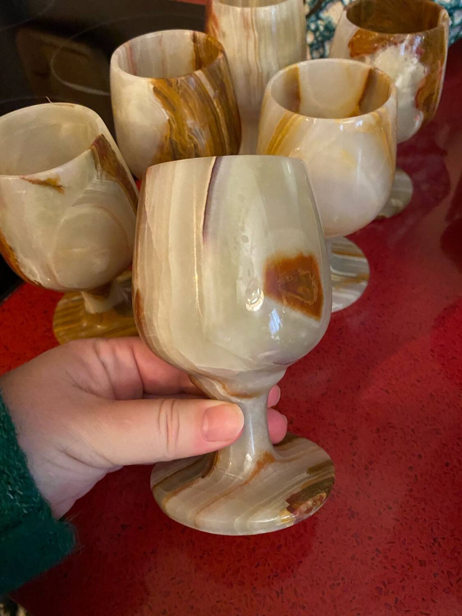 Set of 6 onyx glasses