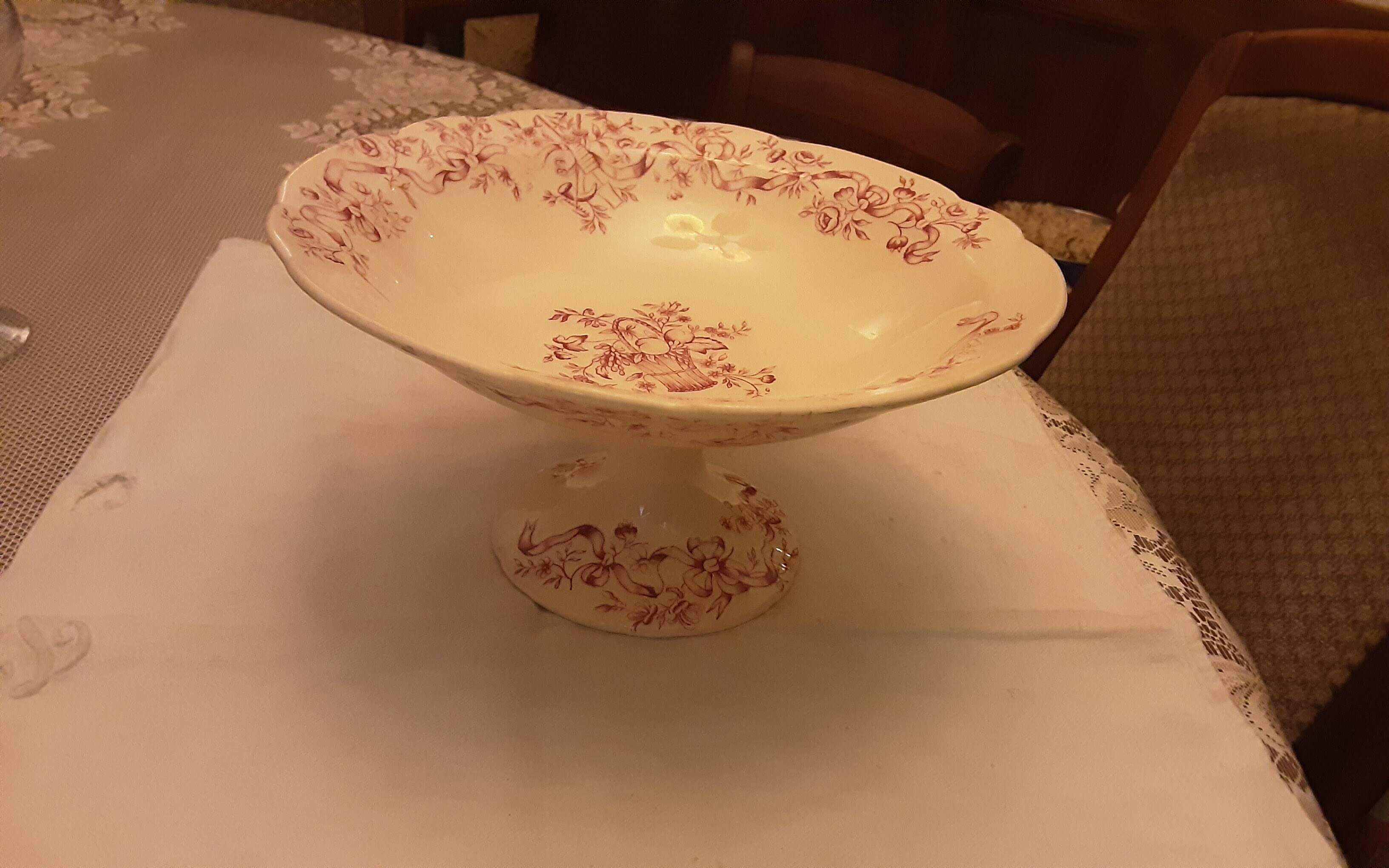 LONGCHAMP EARTHENWARE COMPOTE DISH RIBBON MODEL