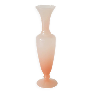 Vase en opaline, rose pâle, 1970 - 26,5 x 7 cm