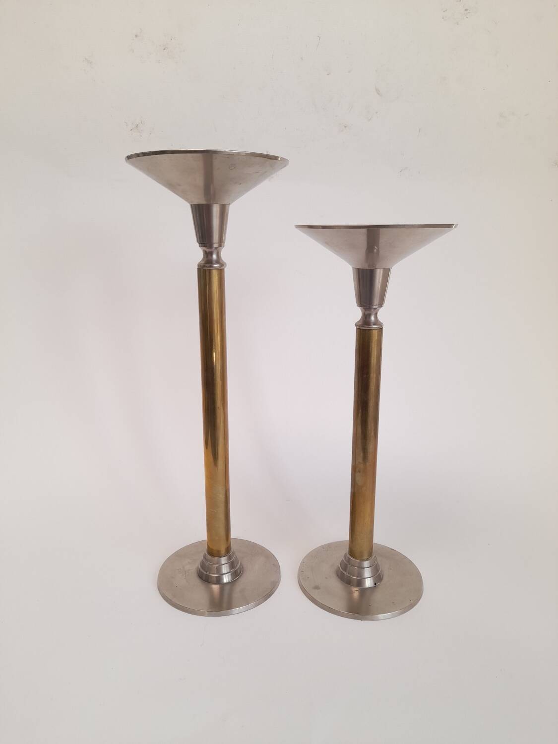 Pair of large Art Deco candlesticks