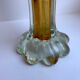 Vase corolle en verre de biot ambré années 60