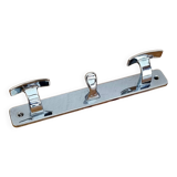Vintage chrome wall coat rack with three hooks.