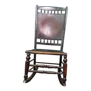 Chaise berçante en hêtre - antique