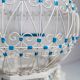 Oriental bird cage 1960 hand-painted wood and metal