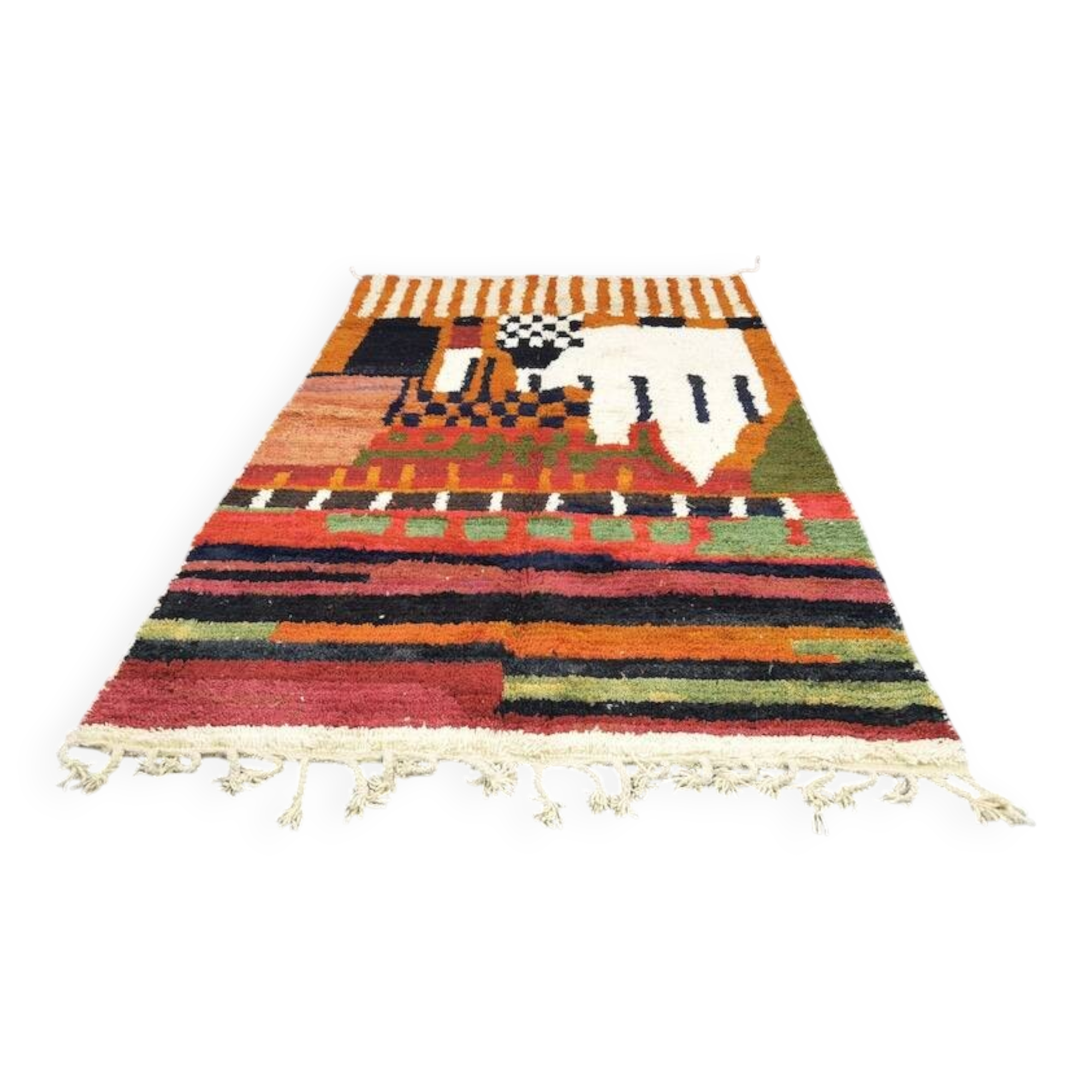 Unique orange Moroccan rug, 150/250cm