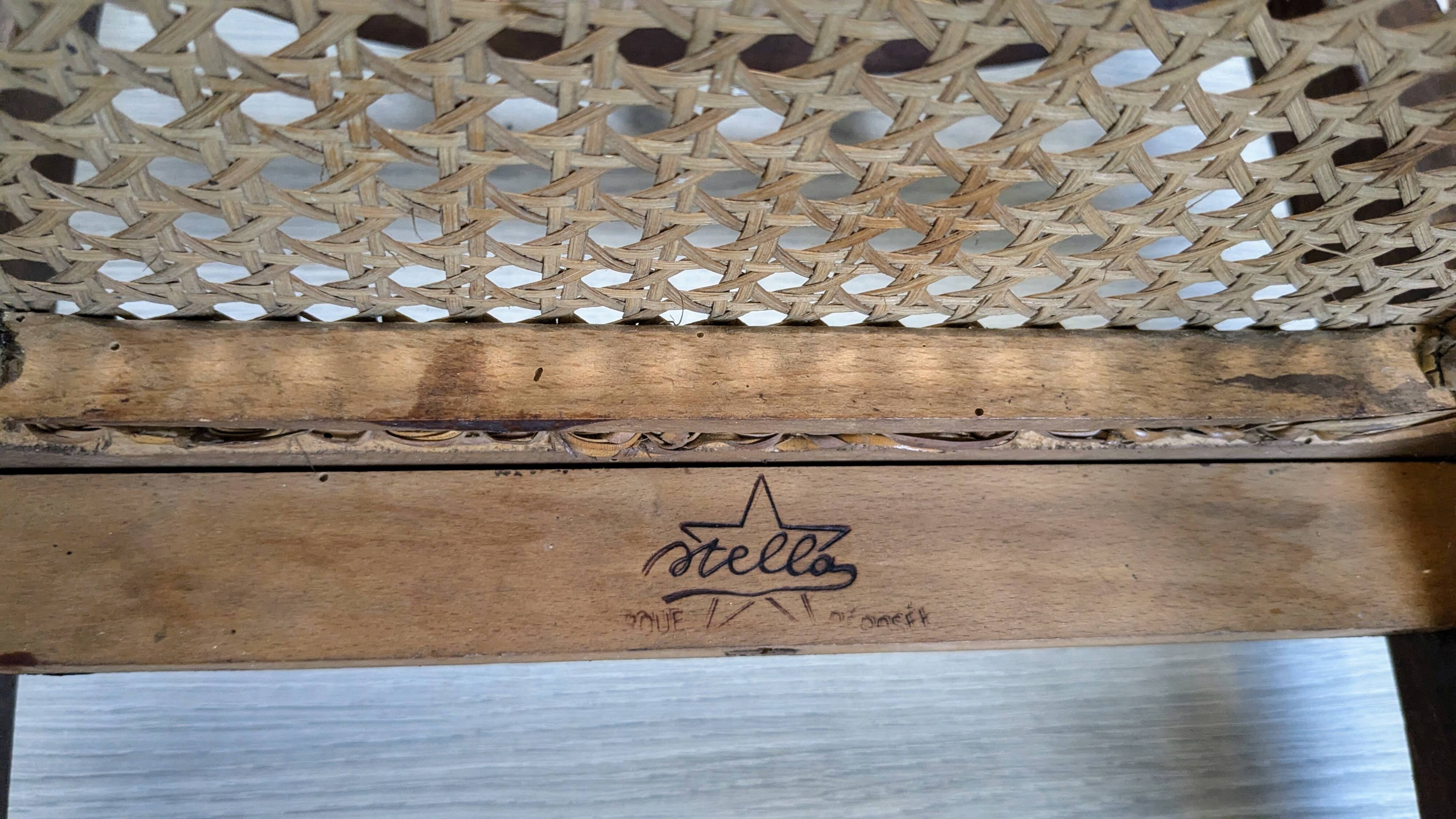 Stella nurse's chair in dark wood and cane