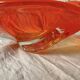 Large vintage orange blown glass ashtray