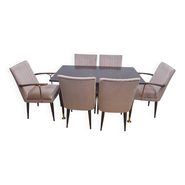 Ensemble table et chaises, années 1960/70.