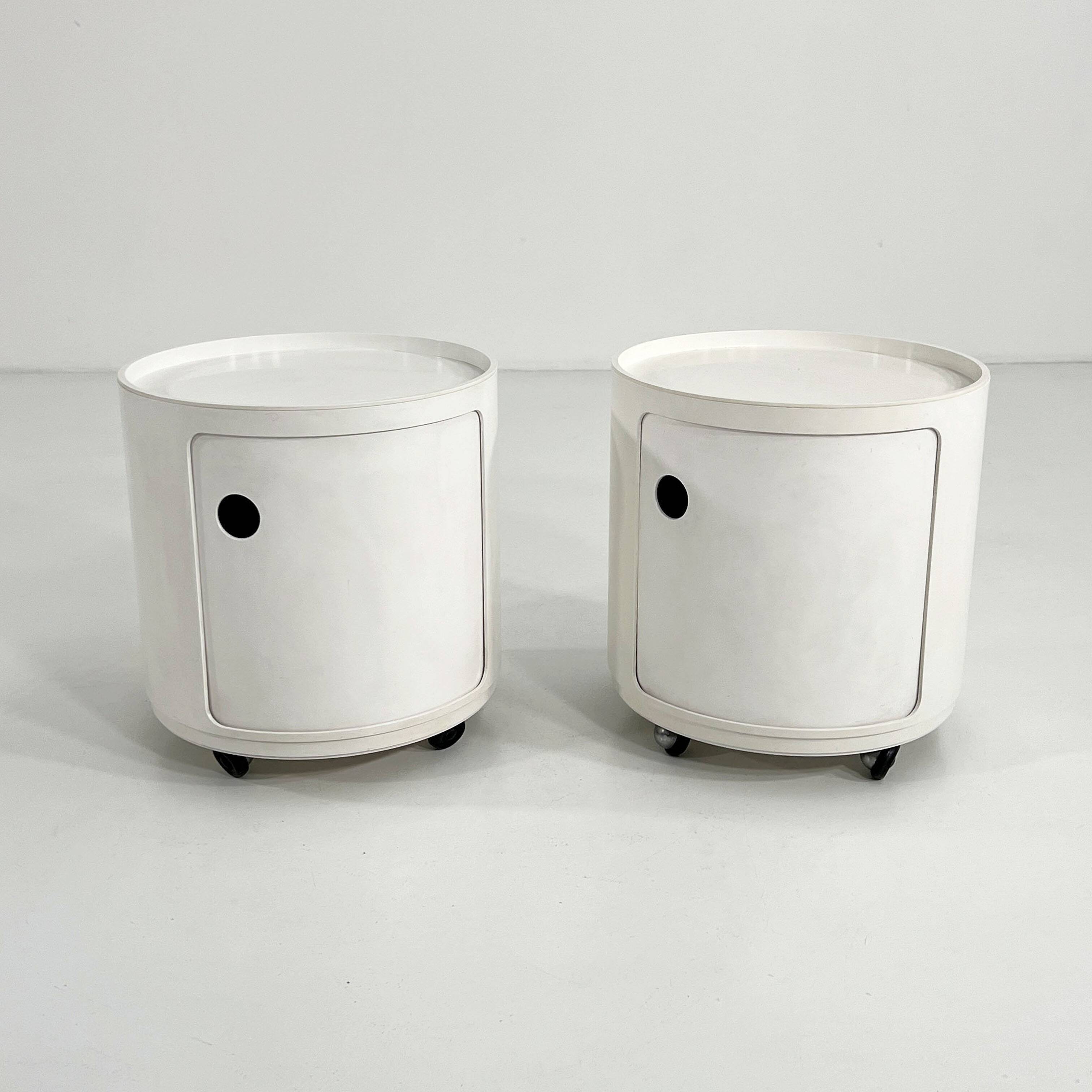 Paire de tables de nuit, Componibili par Anna Castelli pour Kartell, 1970