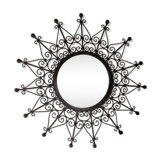 Miroir soleil en métal 64cm