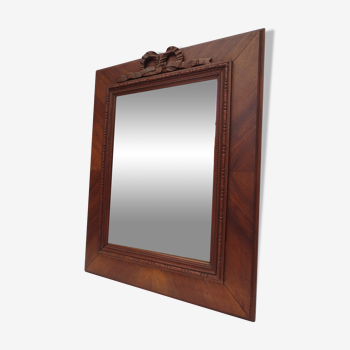 Miroir rectangulaire ancien en noyer 55x45cm