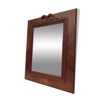 Miroir rectangulaire ancien en noyer 55x45cm