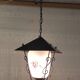 Lantern pendant light in metal, brass and glass - 50s/60s