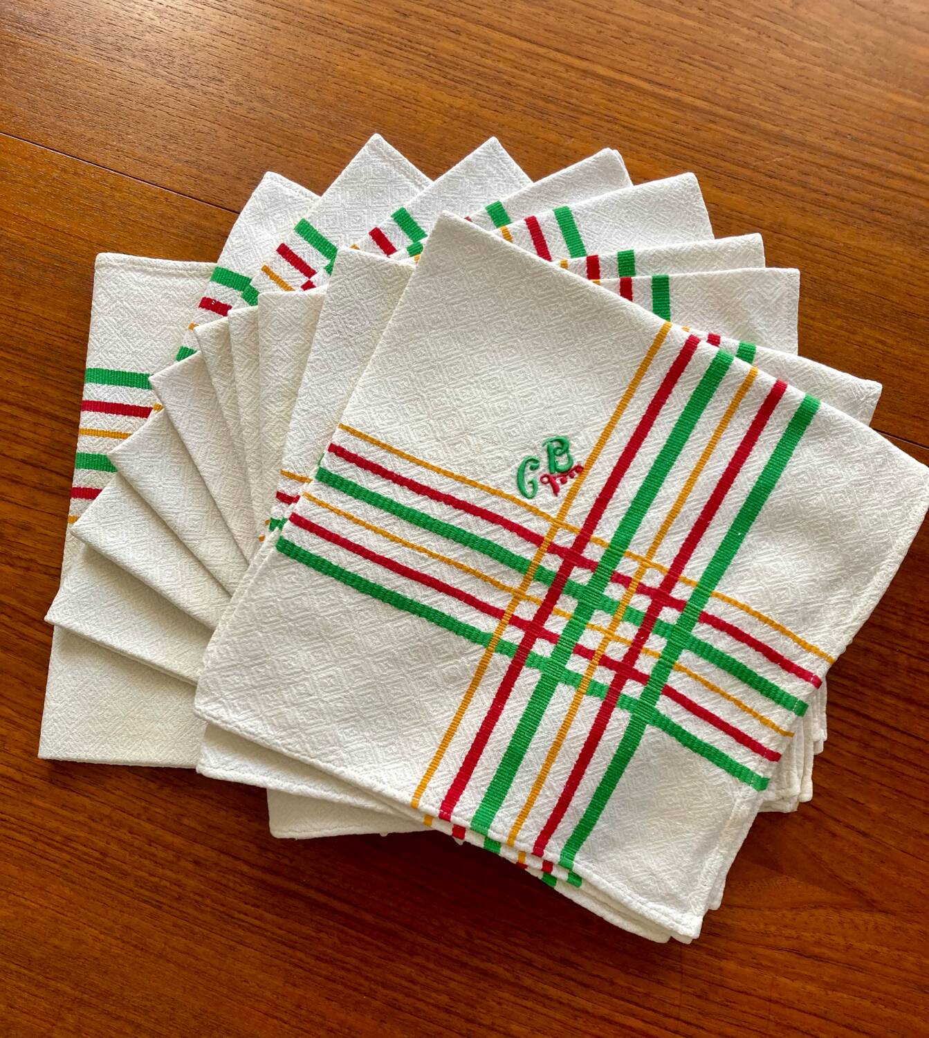 Vintage monogrammed Basque napkins