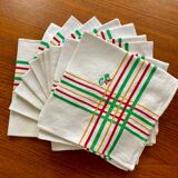 Serviettes basques vintage avec monogramme