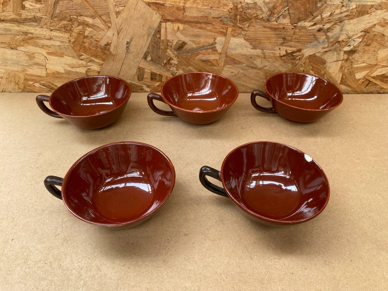 Series 5 mugs hbcm ceramic brown vintage #b283