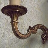 Pair of double Empire wall sconces in bronze from the French period with flame 5160.
