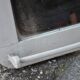 Vintage wall mirror in painted white wood, 1950s, 50.8 x 35.6 cm