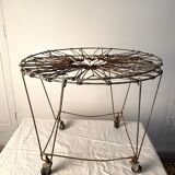 Old vintage foldable laundry basket
