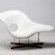 Early 2001 Vitra Eames La Chaise – Labeled, Sculptural Bone-White Patina