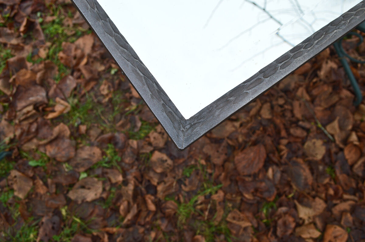 Mirror art deco 1930 in iron in beveled glass 125c32cm