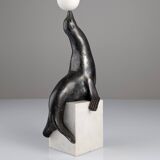 Art Deco sea lion sculpture attributed Marcel-André Bouraine, 1920s