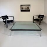 XXL coffee table LC10 design by Le Corbusier for Cassina, 1980s, glass.