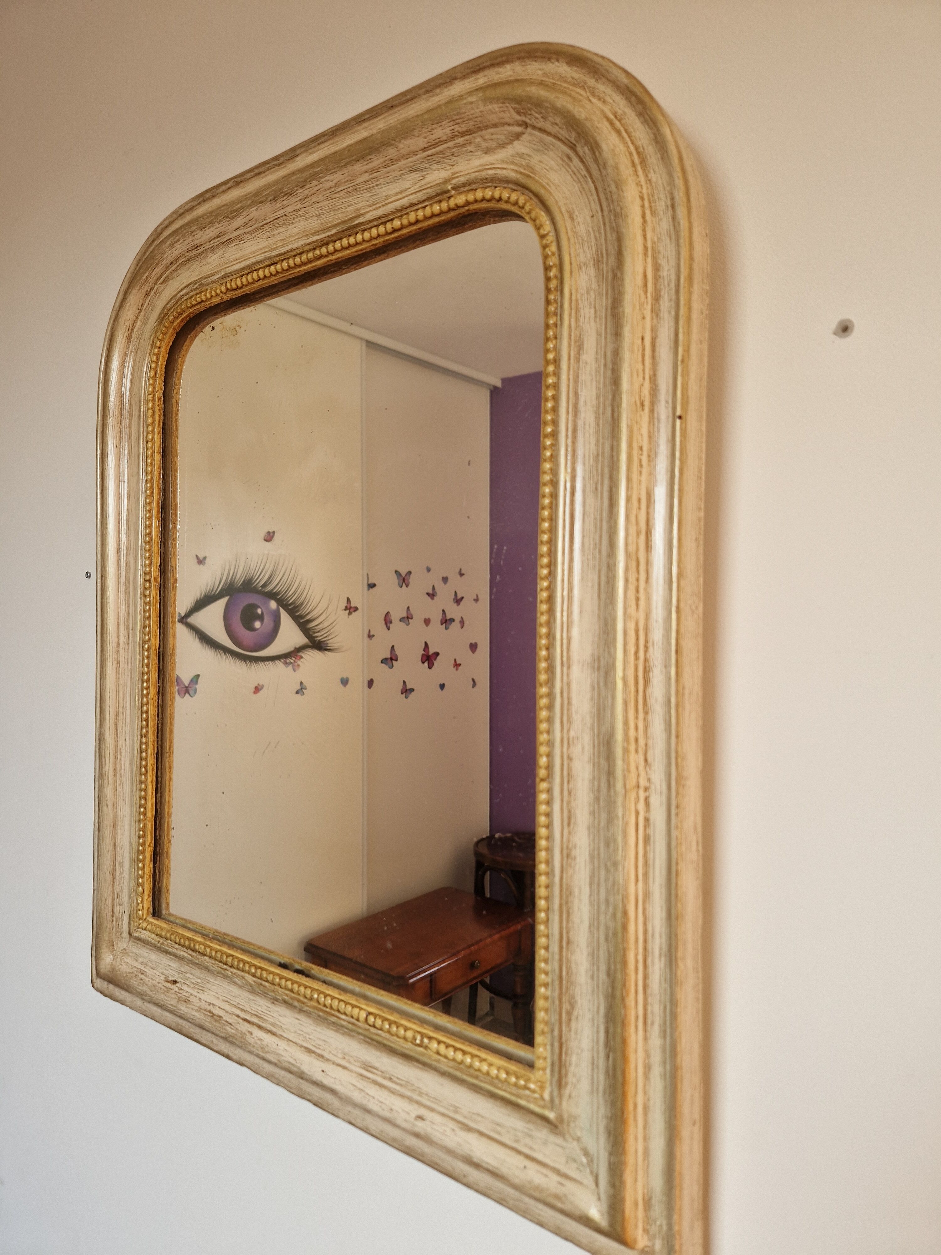 Miroir style Louis Philippe shabby chic 55 x 45 cm