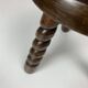 Pair of 2 midcentury brutalist modernist wood turned stools, ca 1950s