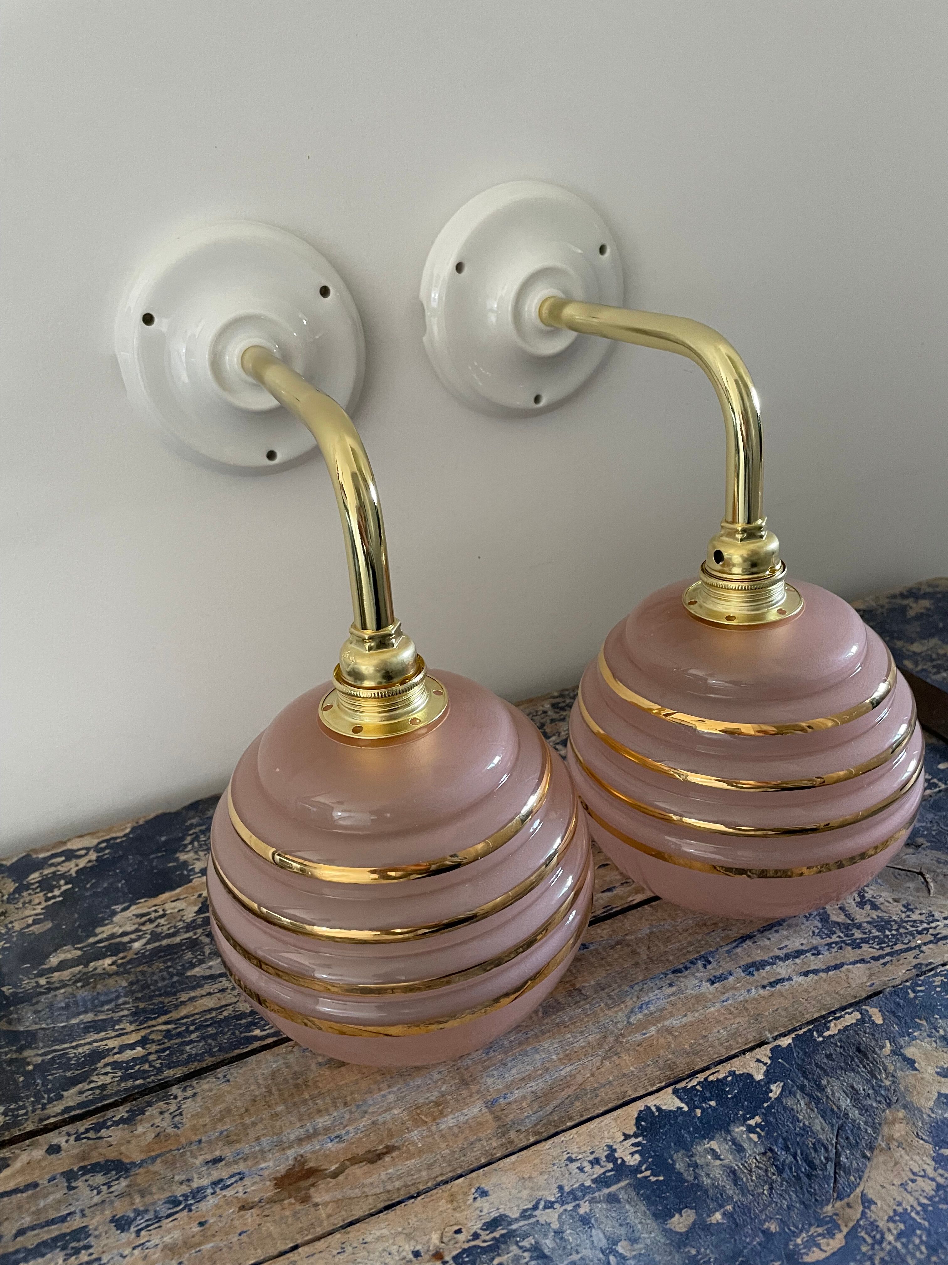 Pair of Art Deco wall lights