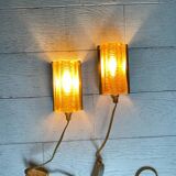 Scandinavian pressed glass wall lights