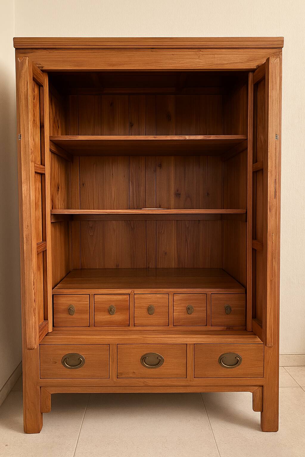 Commode Chinoise 2 portes en bois de Camphre