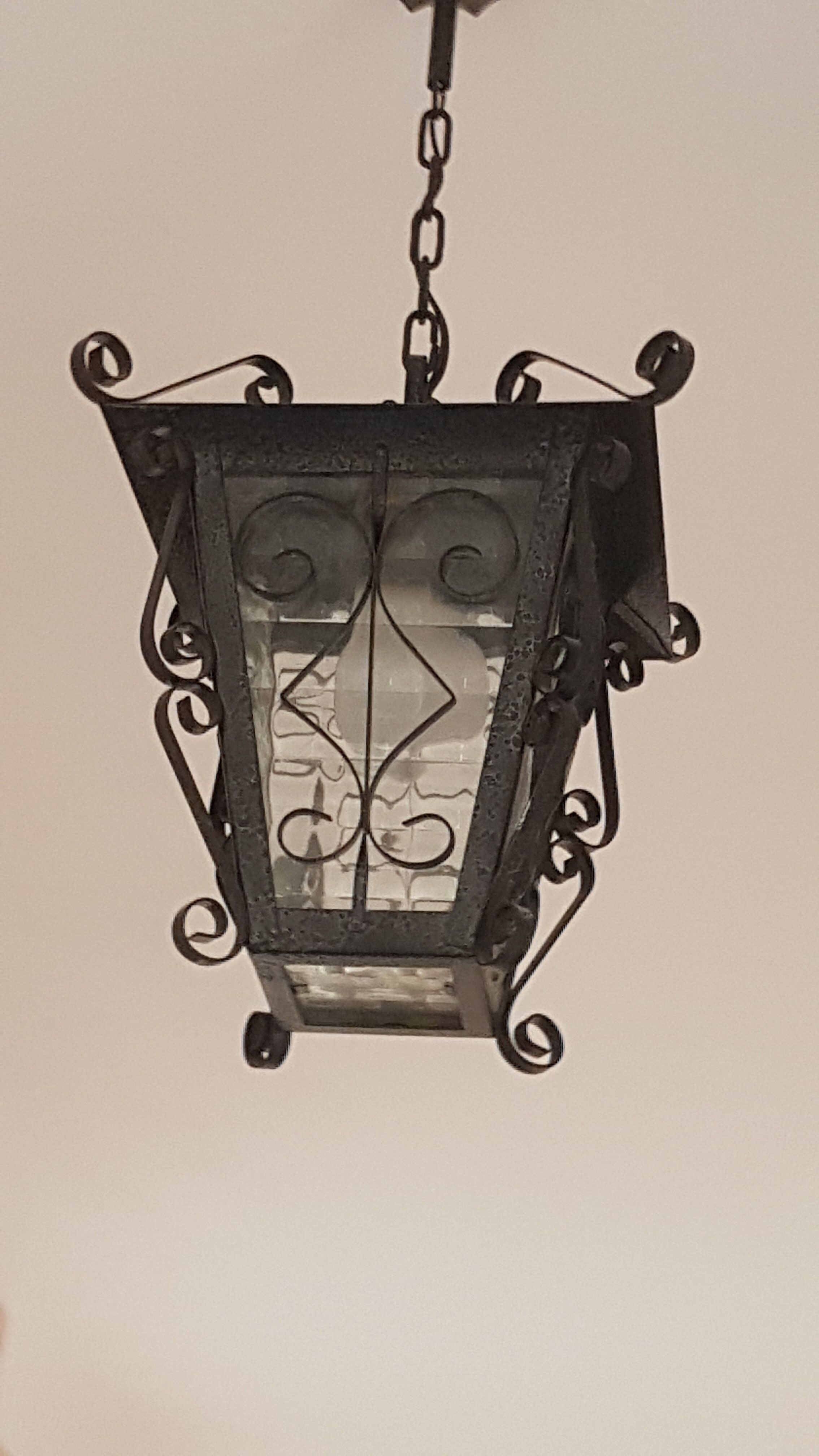 Suspension old wrought iron lantern